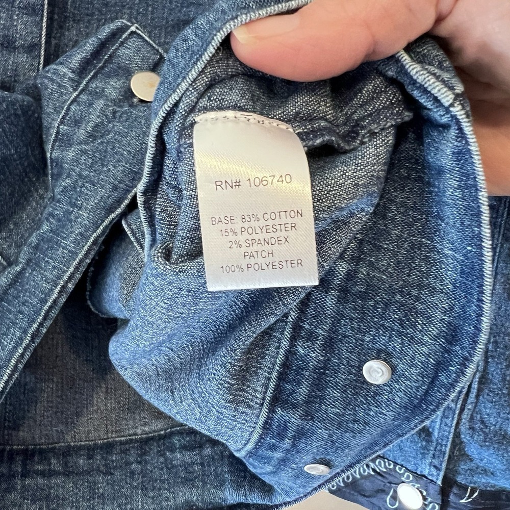 Back in the Saddle Womens Jacket 1X Light Denim Jean Western Cowgirl Kerchief - Picture 9 of 9